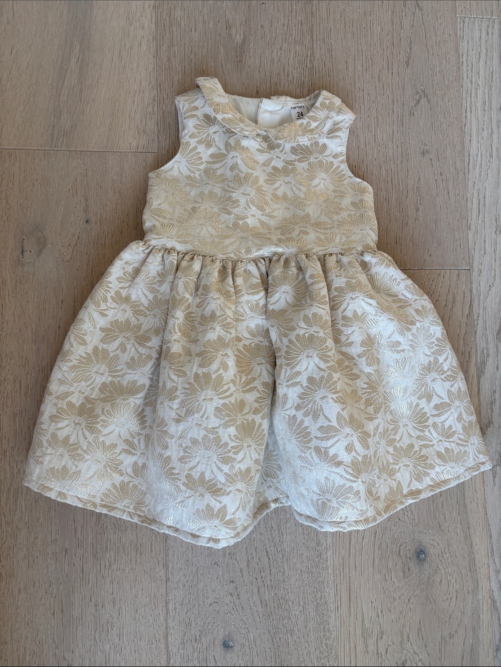 Carter's Cream and Gold Floral Jacquard Party Dress